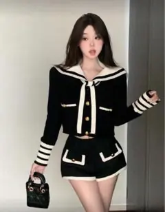 レディース　ニット　セーラーセーター　パンツ　セットアップ　新品未使用☆