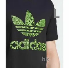 ❤美品❤アディダスオリジナルス Tシャツ O 黒 トレフォイル総柄 幾何 