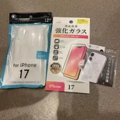 iPhone 17 ケース 強化ガラス カメラカバー 3点セット