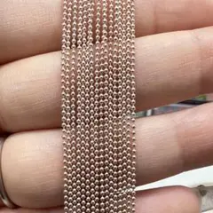 ネイルパーツ ボールチェーン ピンクゴールド1mm 1m