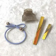 ヘアアクセサリー ヘアクリップ ヘアゴム　3点セット ほぼ未使用