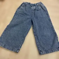 デニム ワイドパンツ ゴムウエスト