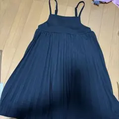 メリディアン 黒 プリーツ キャミワンピース