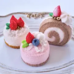 展示¥850]苺とキウイのロールケーキ(フェルトケーキ) - メルカリ