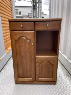 ダークブルー 木製キャビネット リメイク品 - メルカリ
