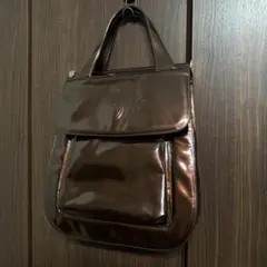 POLLINI　A4が入る　バッグ　エナメル　2wey　ショルダーバッグ　希少のサムネイル