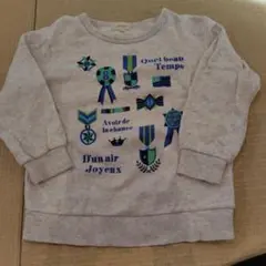 110 HusHush トレーナー グレー ホワイト ミックス生地