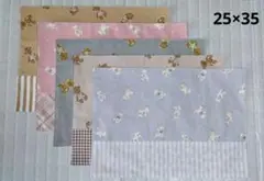 ハンドメイド　ランチョンマット　リバーシブル　5枚セット/　テディベア柄k79