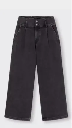 GIRLS Lサイズ　裏起毛タックワイドデニムパンツ　 美品