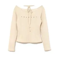 andmary Mary logo choker tops ivory