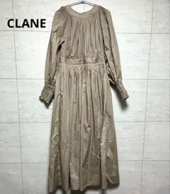 CLANE バルーンプリーツワンピース　ベージュ　1