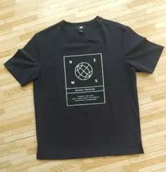 Ｈ&M デザインＴシャツ メンズ ブラック