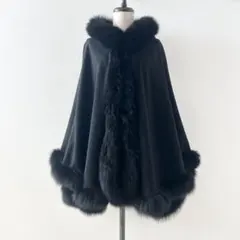 ダーマコレクション　ポンチョ　ケープコート　ブラック　カシミヤ100% 2025年最新】DAMA collection ポンチョ・ケープコートの人気