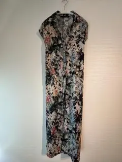 ZARA ザラ 花柄 ロングシャツワンピース 半袖 リゾート XSサイズ