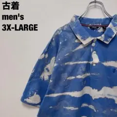 IZOD アイゾッド ポロシャツ ブリーチ加工 グッドデザイン 水色 3XL古着のサムネイル