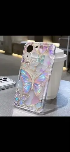 蝶の装飾 透明ソフトケース iPhone用