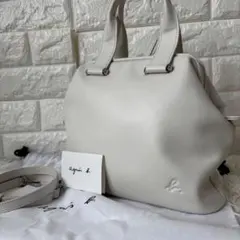 agnes b.✨ 未使用VAS24-01 2wayトートバッグ　口金バッグロゴ