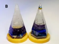 ⭐盛り塩オルゴナイト⭐アメジスト＊ラピスラズリ＊六角錐＊岩塩＊台座＊合金プレート