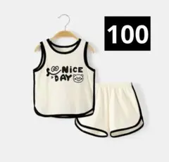 黒ステッチ タンクトップ 上下セット キッズ 子ども 100 新品 匿名発送