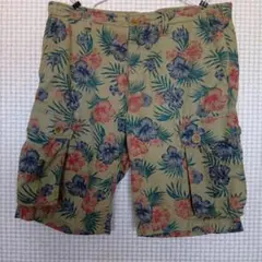 フローラル柄 カーゴショートパンツ メンズ 綿100%のサムネイル