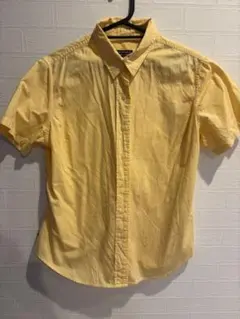 イエロー ボタンダウン 半袖シャツ