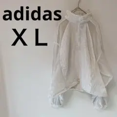 adidas 【ＸＬ】　アディダス　ホワイト　ナイロン　ジャケット　アウター