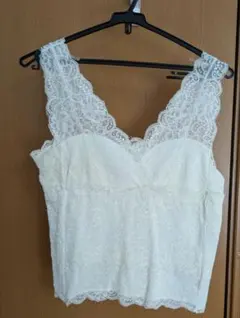 アイボリー レース タンクトップ サイズF