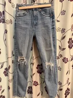 ZARA ダメージデニムパンツ ブルー サイズ38のサムネイル