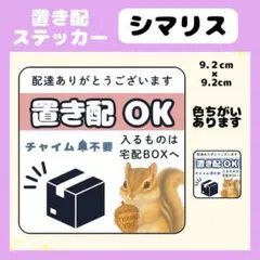 【シマリス】屋外用ステッカー　置き配　宅配ボックス　配達　玄関　防水