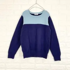 BEAMS BOY クールネック 長袖ニット セーター ツートンカラー