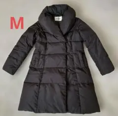 ロペ　ダウンコート　ロング　ショールカラー　Aライン　ブラック　M