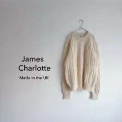 ジェームスシャルロット ケーブルニット アランプルオーバー ホワイト 38