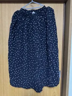 水玉　ロングスカート 黒