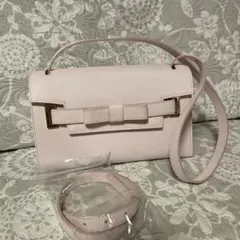 Samanthaリボン付きピンクハンドバッグ