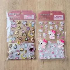 ハローキティ 金箔ぷっくりシール オーロラ立体シール 2種セットのサムネイル