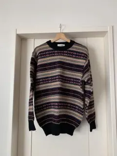 POLEMIC ヴィンテージ　メンズ　長袖　ニット　セーター　総柄