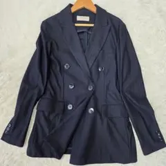 【美品/size40】チルコロ テーラードジャケット チェック 千鳥 ネイビー系のサムネイル