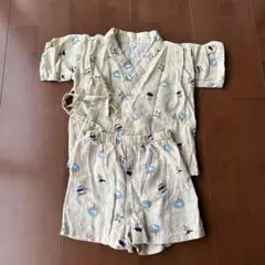 甚平　80センチ　恐竜　ベージュ
