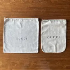 【未使用品】GUCCI　レトロ　グッチ　巾着袋　保存袋　大小2枚セットのサムネイル