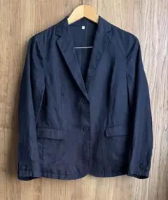 無印良品　ネイビー テーラードジャケット　リネン100% M
