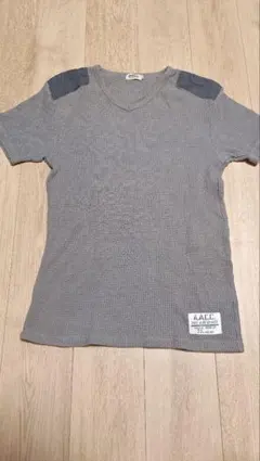 アヴィレックス グレー Vネック Tシャツ ワッフル　2xl