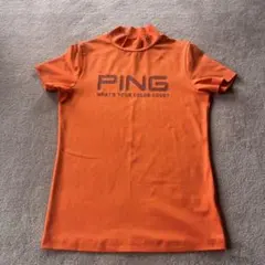 PING レディース モックネックシャツ オレンジ Mのサムネイル