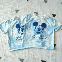 【双子おすすめ】ミッキー サガラ刺繍タイダイ柄Tシャツ 2枚セットのサムネイル