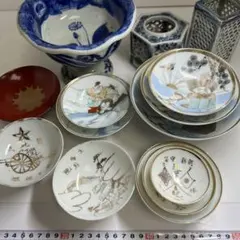 レトロな和食器 皿 鉢 7点セット 山水画 葡萄柄 - メルカリ