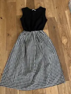 ノースリーブ ギンガムチェック ワンピース Fサイズ