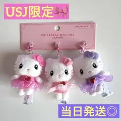 USJ限定★ HELLOKITTY ぬいぐるみキーホルダー マスコット3点セット