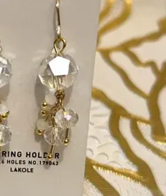 «696»輝く耳飾り*ボタンカット*透明度