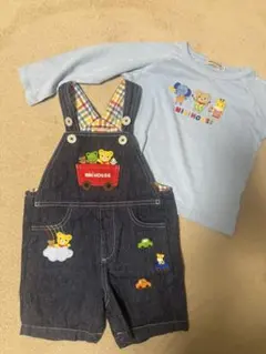 MIKI HOUSE オーバーオール 長袖Tシャツ セット 90のサムネイル