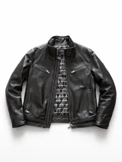 BURBERRY BLACK LABEL シングルライダースジャケット ブラック