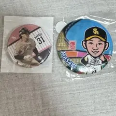 ソフトバンクホークス ピンクフルデー缶バッジ 正木智也 若鷹ガチャ